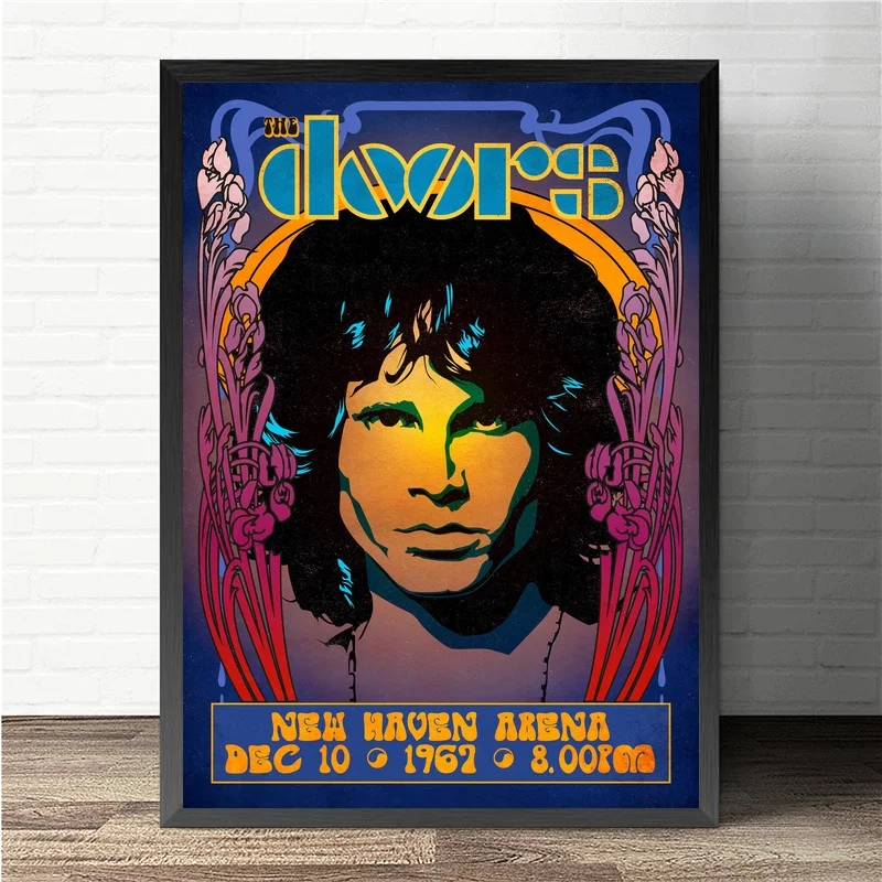 

The Doors Jim Morrison Retro Style Concert Poster And Prints Canvas Painting Art Wall Home Decor