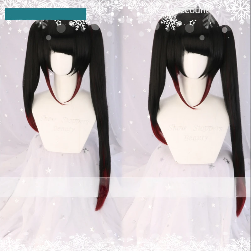 

Парик с челкой и клипсой из токисаки Куруми для конского хвоста, комикса, кошмара, черный длинный парик для конского хвоста, реквизит для костюма, парик на Хэллоуин