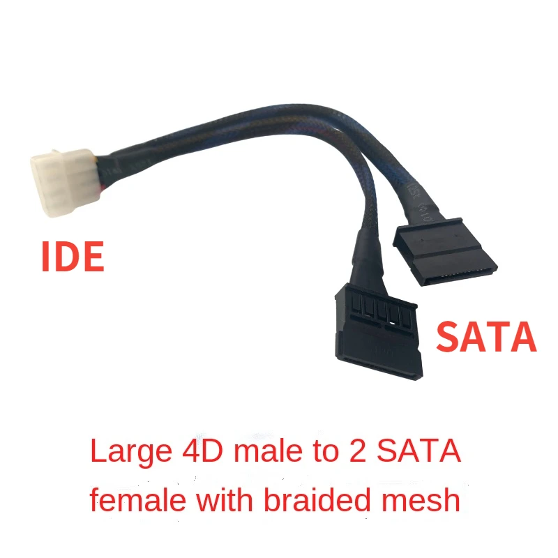 

IDE4p To SATA Power Cable Large 4D Male To 2*SATA Female Interface Adapter Cable 1 To 2 Sata Power Cord 4PIN For Computer SSD CD