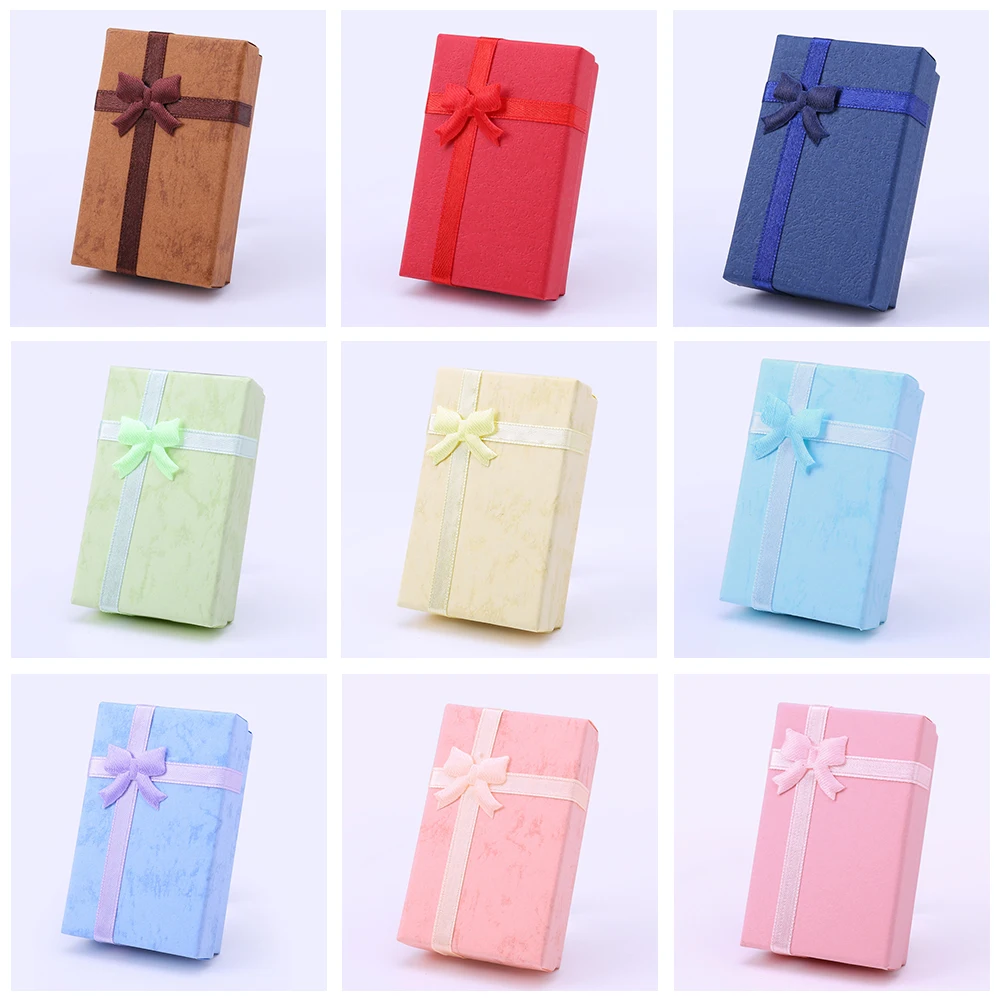 8x5cm Necklace Ring Earring Gift Box Travel Accessories Paper Jewellery Box Packaging With Sponge