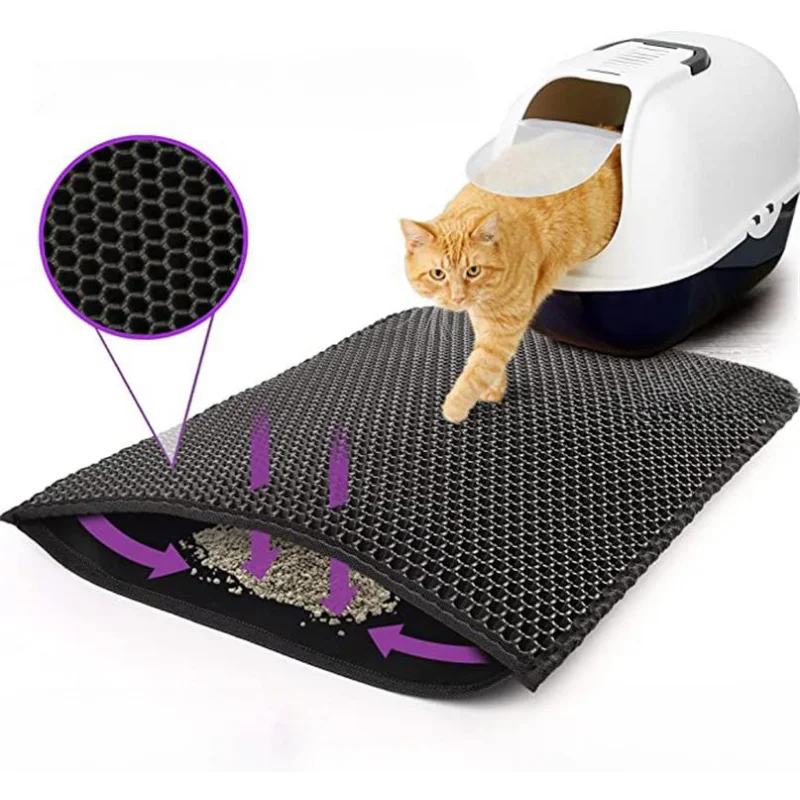 

Waterproof EVA Pet Cat Litter Mat Double Layer Pet Litter Box Pad Non-slip Sand Washable Bed Mat Clean Mat Products