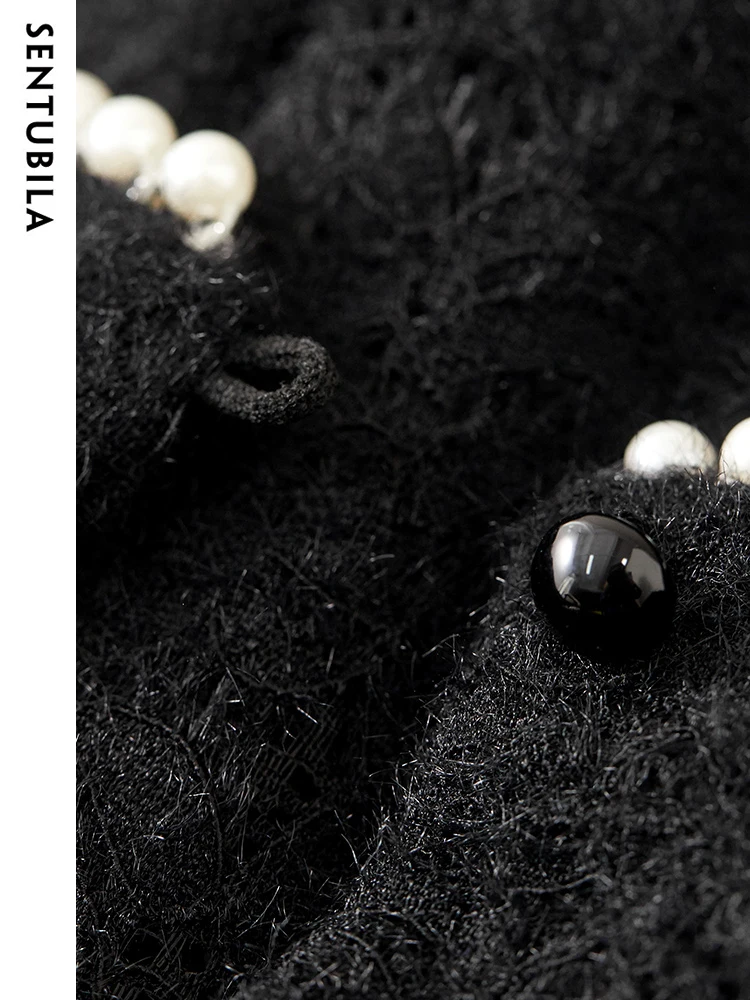 Женское кружевное жаккардовое платье Sentubila длинное ажурное в китайском стиле с