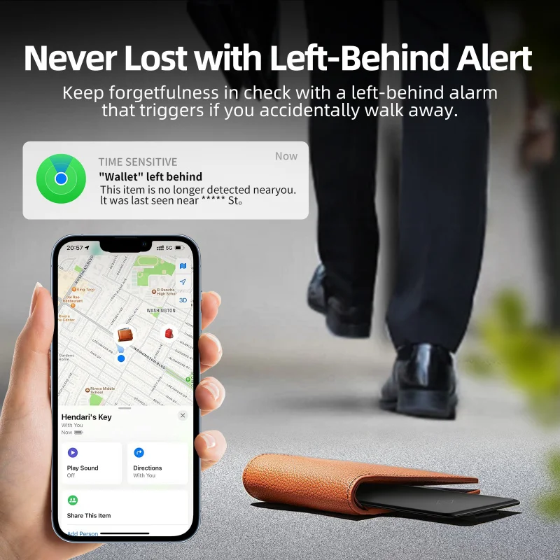 Wireless Charging Tracking Card Mini Smart Wallet Finder Waterproof GPS-трекер