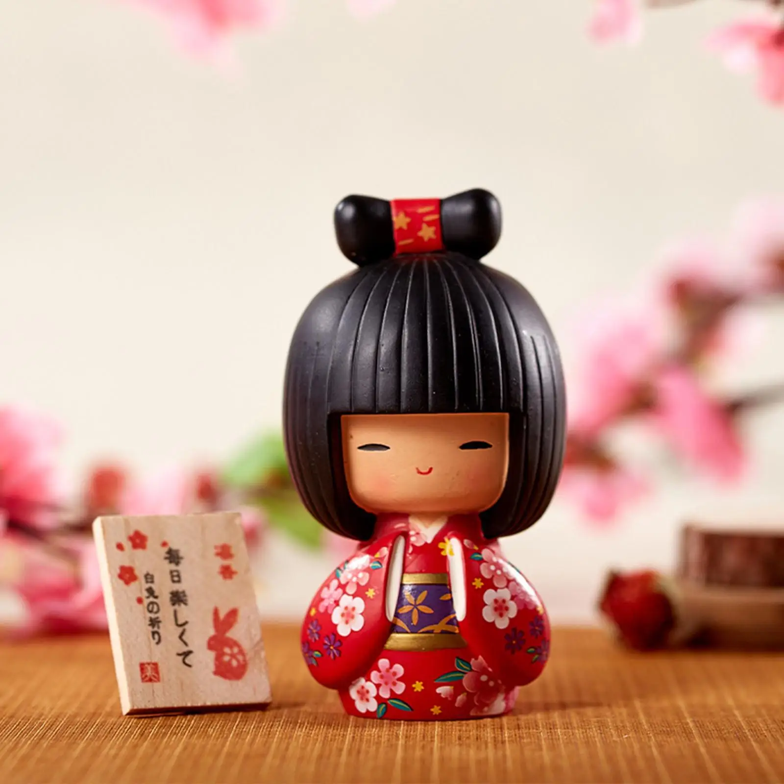 

Japanese Kimono Dolls Hand Painting for Birthday Gift Ornament Decoration