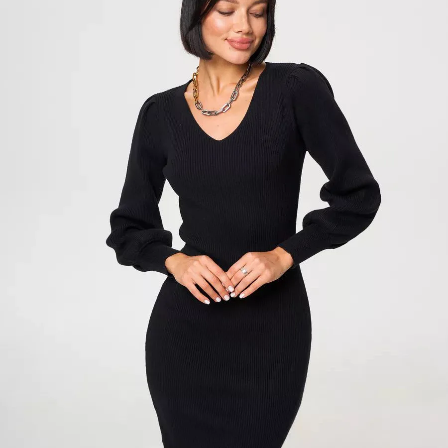 Платьевязаноеоблегающеее Вязаный комбинезон средней юбки