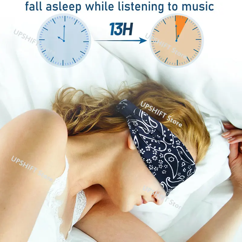Sleep Headphones Wireless Headband Mask with Ultra Thin HD Stereo Music Speakers Washable Elastic Headphone for Running Sleeping enlarge