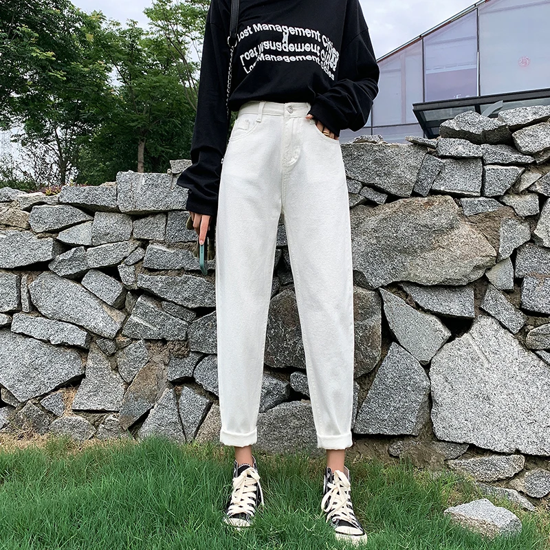 

Jeans 2021 Harem Pants In Spring Fashion Wild Ladies Denim Trousers 90s Style Personality Street Jeans for Women