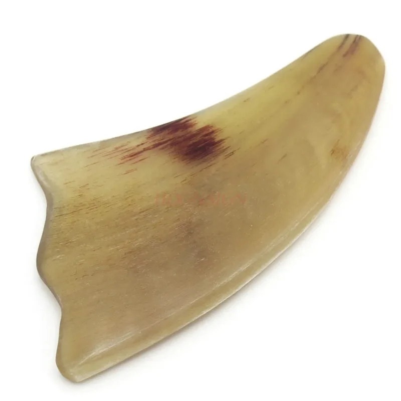 

Natural yellow ox horn triangle double-open scraping board full body general neck facial massage beauty acupoint pulling stick