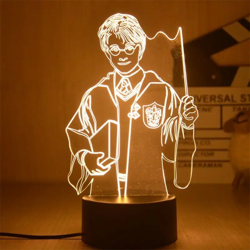 

3D Night Lamp Harry Potter Anime Figure Toys Led Creative Table Bedside for Home Room Decor Light Cool Kid Child Gift