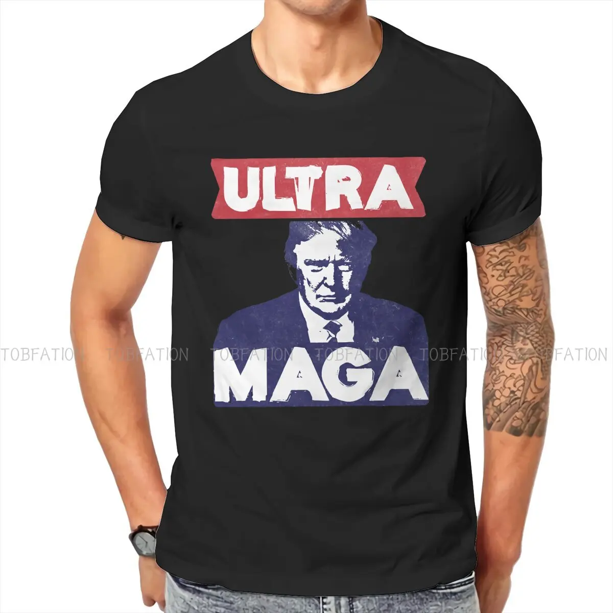 

Оригинальные футболки Ultra Maga с изображением Трампа, голубая оригинальная Мужская футболка, хипстерская одежда 6XL
