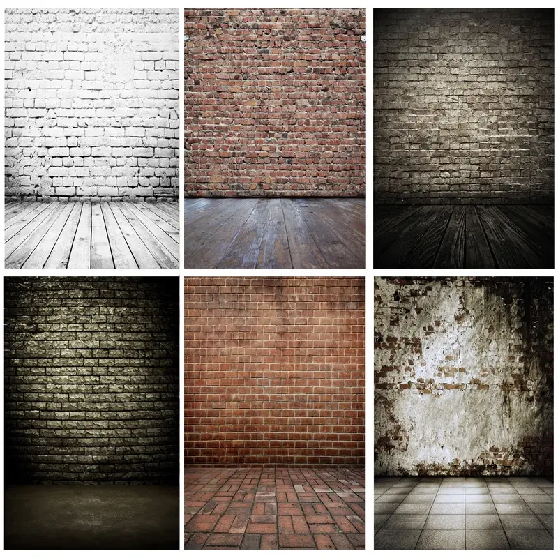 

SHUOZHIKE Vintage Brick Wall Wooden floor Theme Photography Backdrops portrait Photo Background Studio Prop 21817 TEX-05