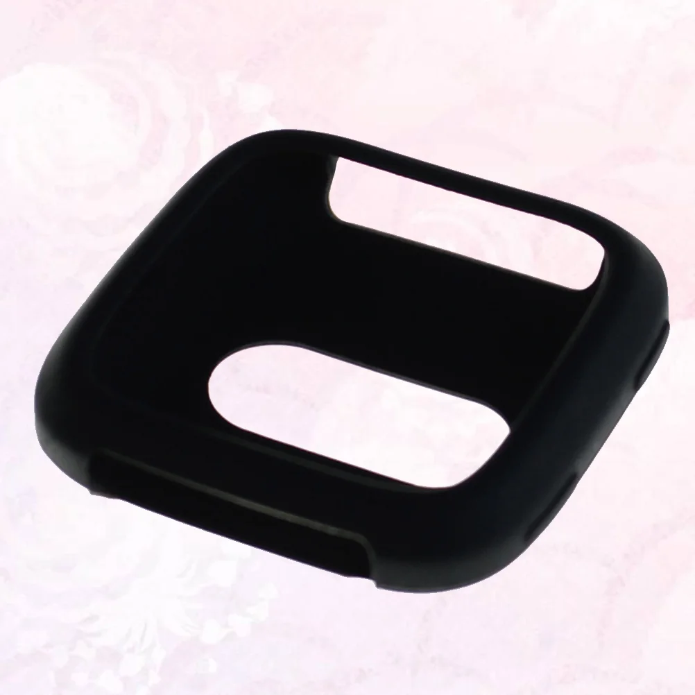 

1Pc Silicone Protective Cover Durable Watch Shockproof Protective Shell Compatible for Fitbit Versa (Black)