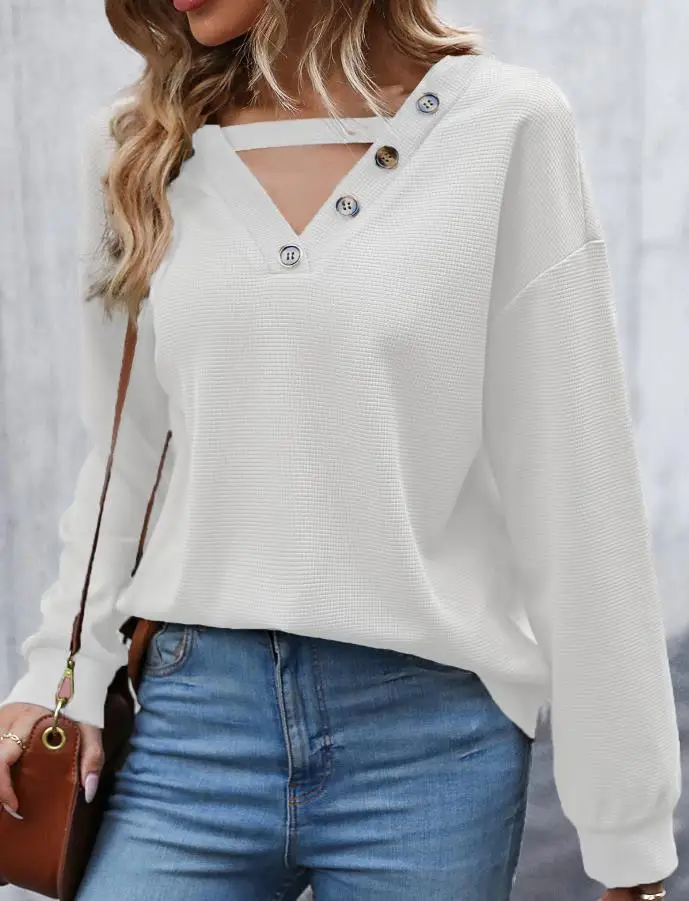

Women's 2023 New Casual Fashion Asymmetric Sexy Open Shoulder Collision Casual Top Hot Selling Temperament Commuting Style