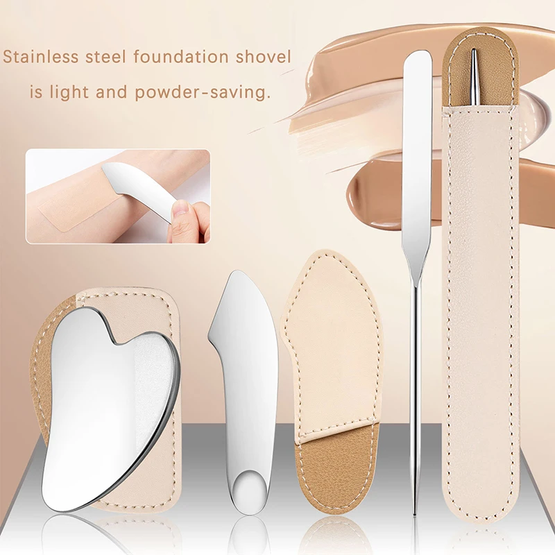 

Stainless Steel Dual Heads Mixing Spatula Foundation Eye Shadow Cream Mixing Tool Makeup Palette Mixing Stick Women Cosmetic