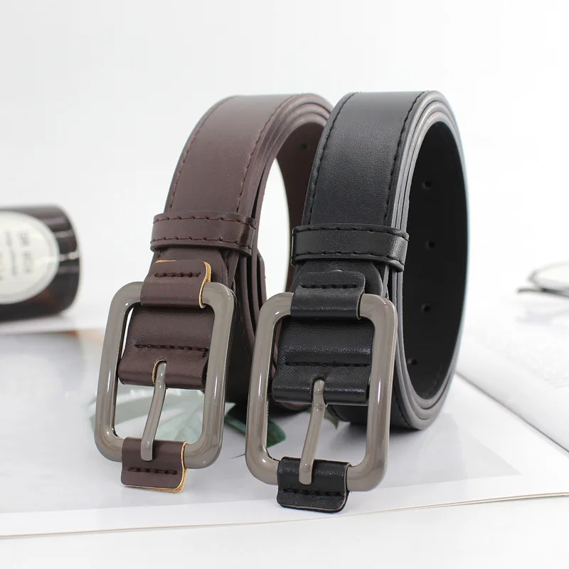 

Простой классический однотонный ремень, женский модный широкий ремень с булавкой на кнопке, пояс унисекс для джинсов, аксессуары для одежды