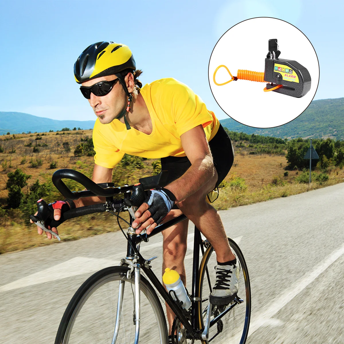 Противоугонный замок для мотоцикла сигнализация колесный навесной дисковый