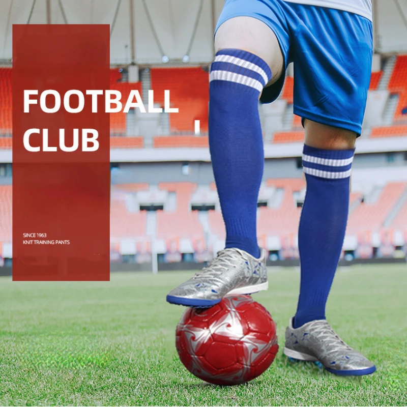 Football Socks non-slip Long Tube Over Knee Striped Soccer Socks Women Men Adult Kids Children Student Gym Sports Stockings