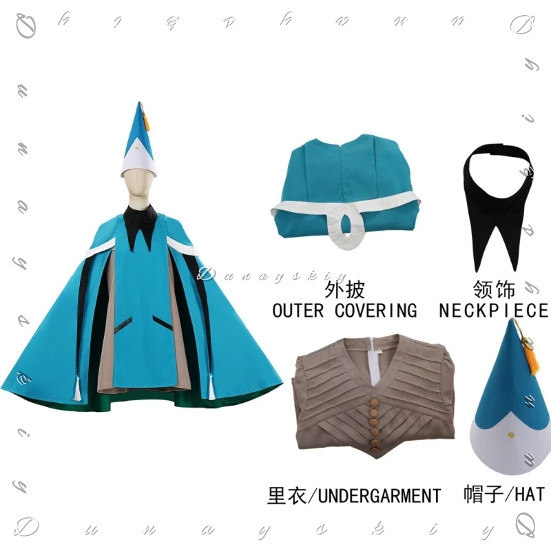 Костюм для косплея Witch Hat Atelier Coco Tetia Richeh: Униформа ученицы, дизайн многослойной накидки в бирюзовых и землистых тонах (art.: 3920da12deb5d) - 3920da12deb5d
