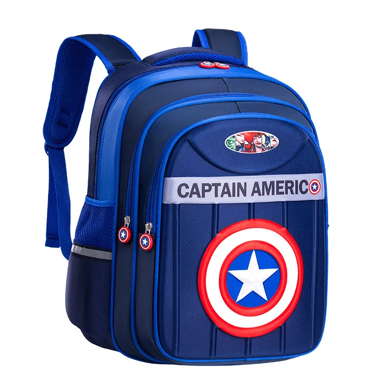 Disney New School Bags For Boys Grade 1-6 Iron Spider Man Captain America Primary Student Shoulder Orthopedic Backpack Mochila