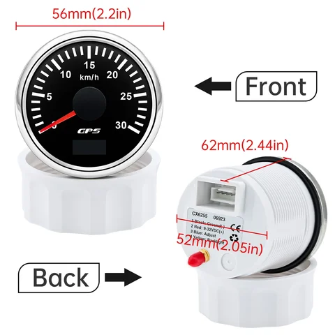 HD 52 мм GPS спидометр 30/60/80/120/200 км/ч Лодка Авто Грузовик Измеритель скорости 7-цветная подсветка с GPS-антенной 9-32 В