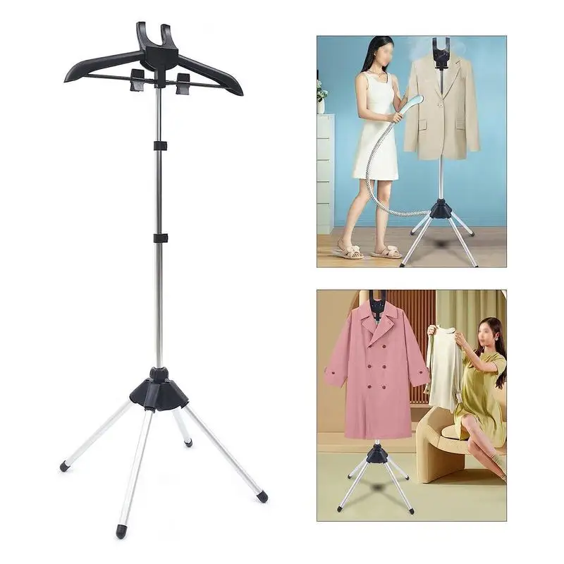 

Folding Clothes Steamer Stand Handheld Garment Drying Rack Fabric Ironing Bracket Telescopic Rod For Hotels Homes Clothing