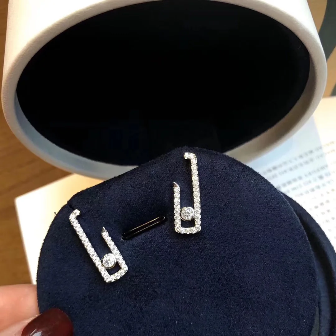 

925 Sterling Silver Inlaid With Zircon Earrings Famous Brand Fine Fashion Jewelry For Women Wholesale High Quality