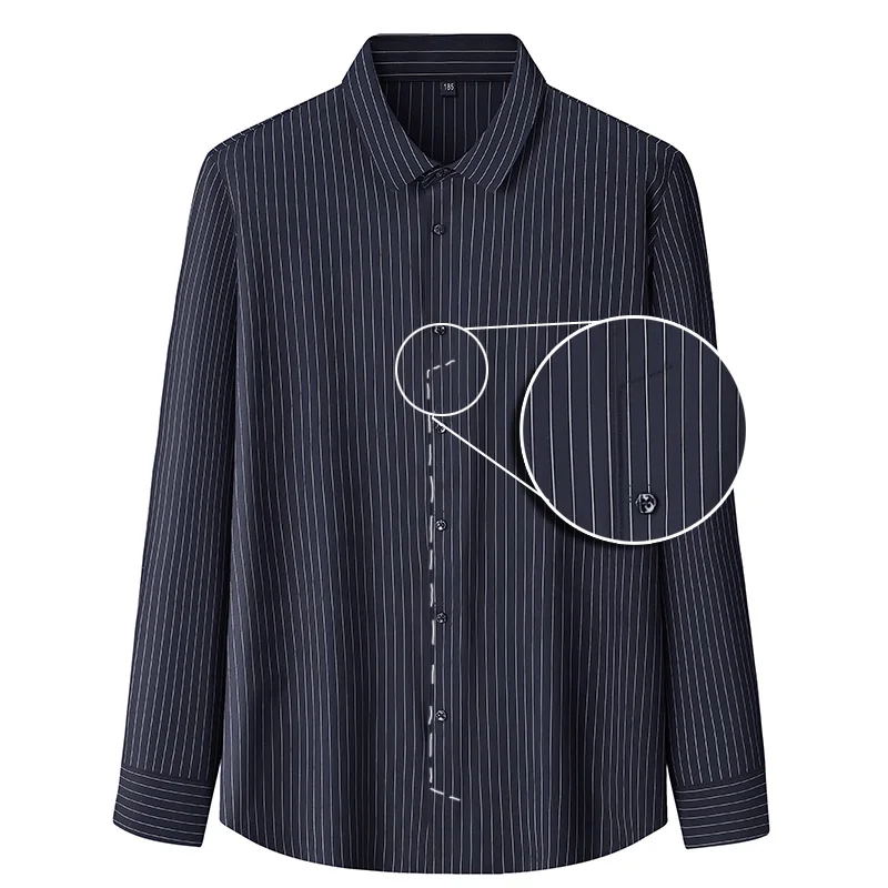 Мужская рубашка с длинным рукавом в полоску