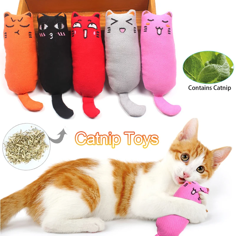 

Cute Cat Toys Funny Interactive Plush Cat Toy Mini Teeth Grinding Catnip Toys Kitten Chewing Squeaky Toy Pets Accessories