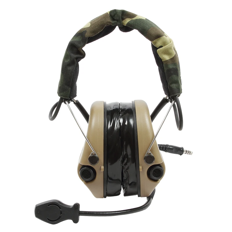 TS TAC-SKY Airsofte Sordin Noise Cancelling Pickup Silicone Earmuffs Hunting Shooting Tactical Headphones-DE