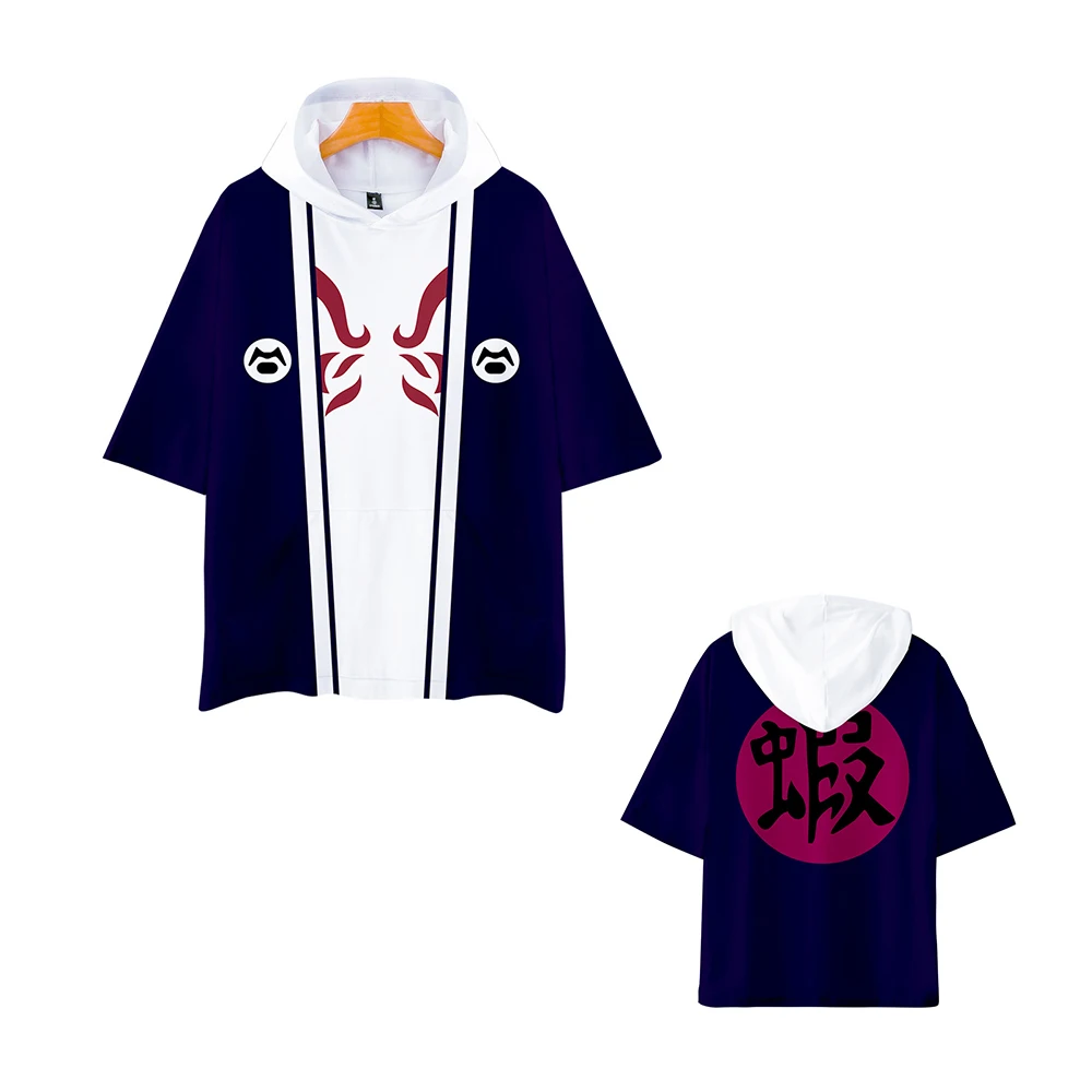Толстовка с коротким рукавом принтом Наруто Футболка и капюшоном Лето 2022 г.