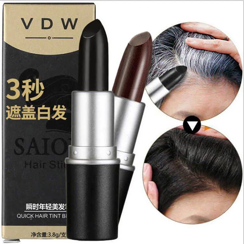 Dye Pencil For Roots One-time Black Hair Colour Pencil Instant Black Root Coverage Hair Color Pencil