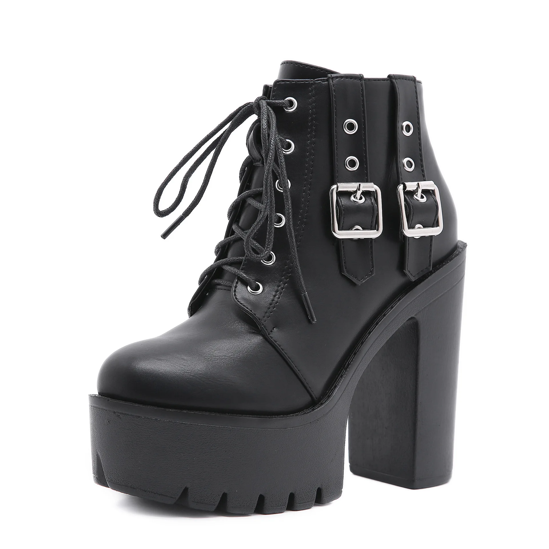 

2023 New Strap Thick Sole Women's Shoes Thick High Heel Short Boots LHX
