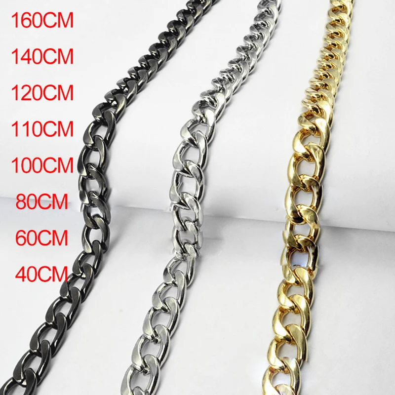 10pcs 120cm Wide 10cm Replacement Metal Handbag Chain Shoulder Strap for Made Bag Handle Buckle Clasp Bag Hardware Accessories
