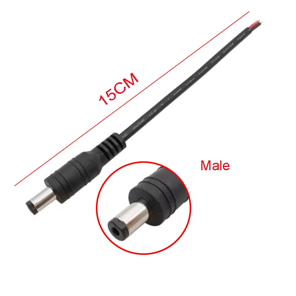 1/5/10 шт. черный 5 x 2 1 мм штекер постоянного тока папа-мама кабель проводной косичка