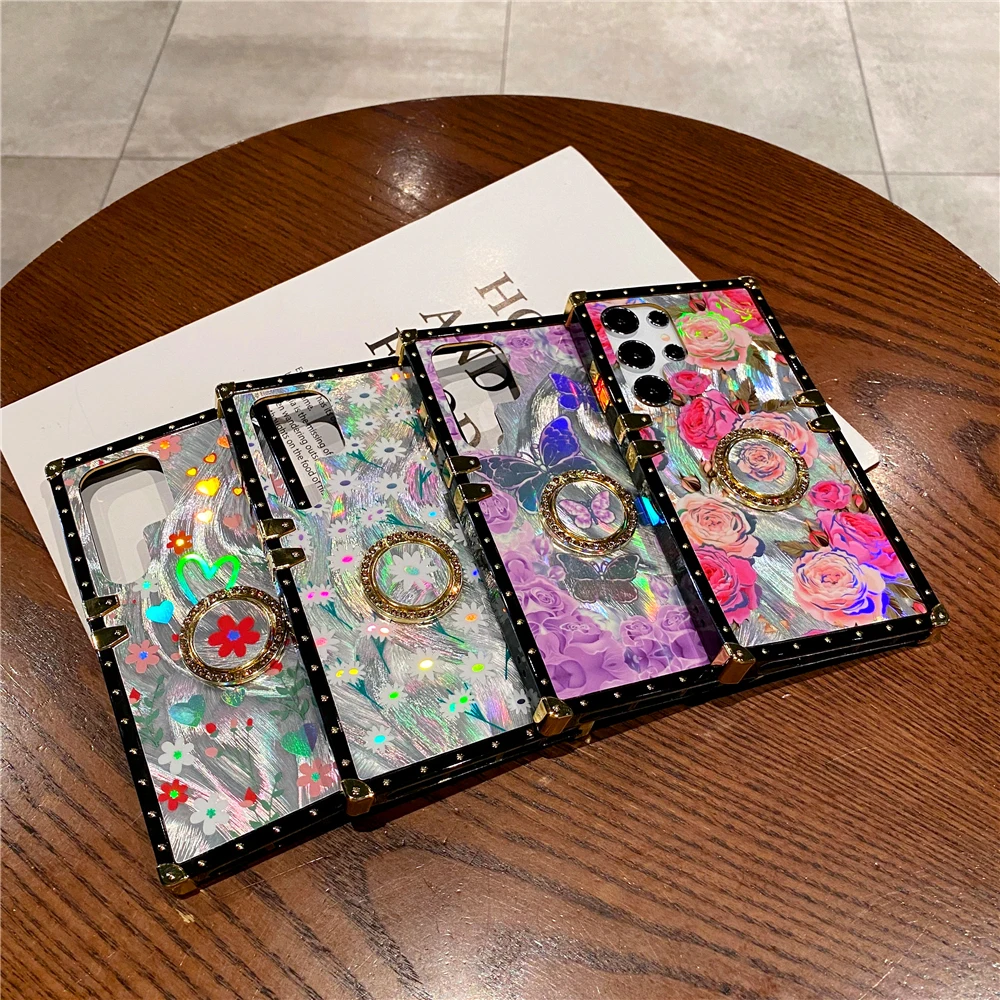 Роскошный блестящий чехол с маргариткой бабочкой и розой для Samsung Galaxy A55 5G A15 A25 A14