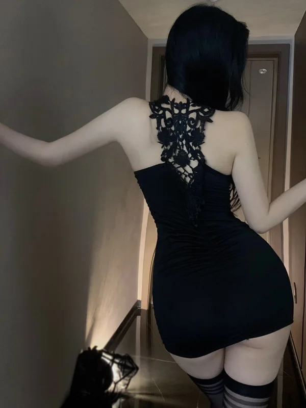 Ночная рубашка на бретелях с открытой спиной и леопардовым принтом