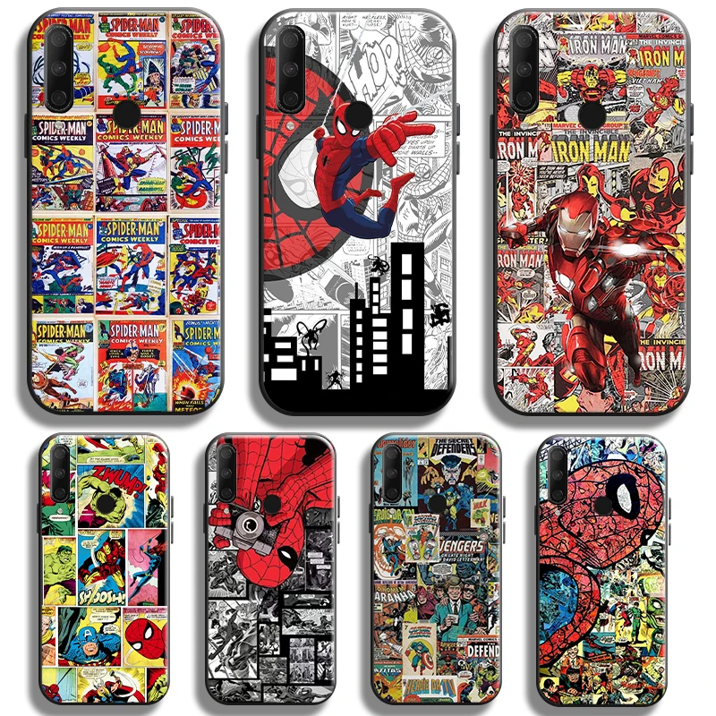 

Marvel Spiderman Comics Phone Case For Huawei Y9 Y7 Prime 2019 Y9a Y9s Y9 Y7 Y6 Y6P Y7P Y8P Cover Coque Shell Back