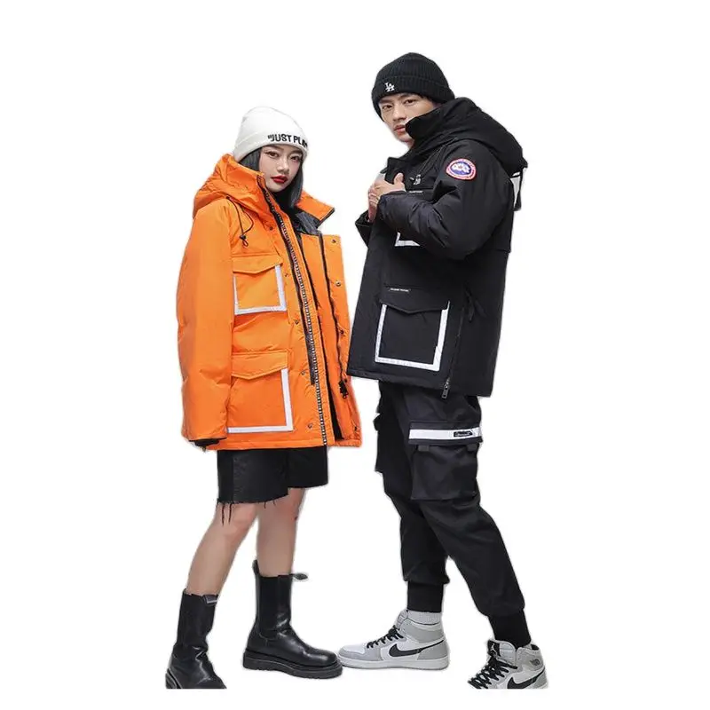 2022 Winter Tide White Eiderdown Jackets For Men And Women Handsome Fashion Loose Cotton Warm Down Jackets Cotton Coats