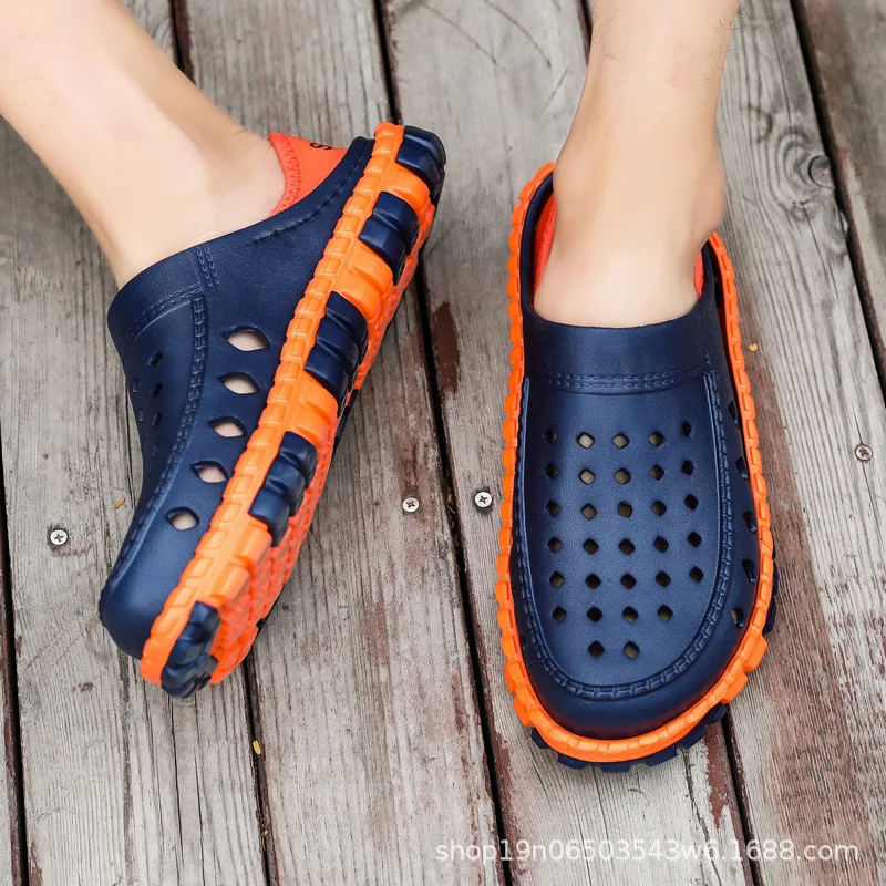 

2022 summer new men's sandals hole shoes large size outdoor leisure slippers seaside beach shoes sandals men
