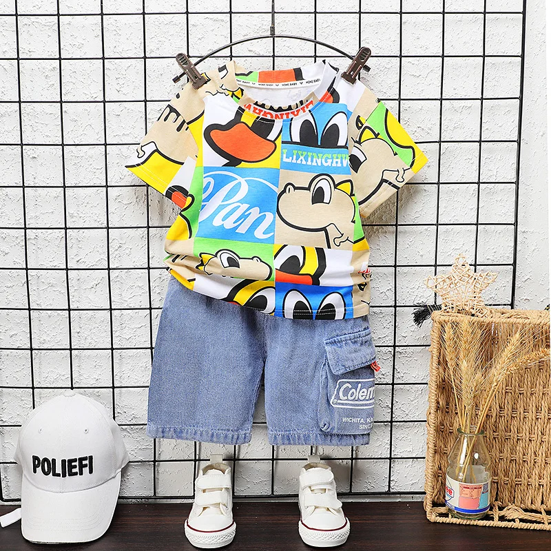 

New Summer Baby Clothes Suit Children Boys Girls Cartoon Cotton T-Shirt Shorts 2Pcs/Sets Toddler Casual Costume Kids Tracksuits
