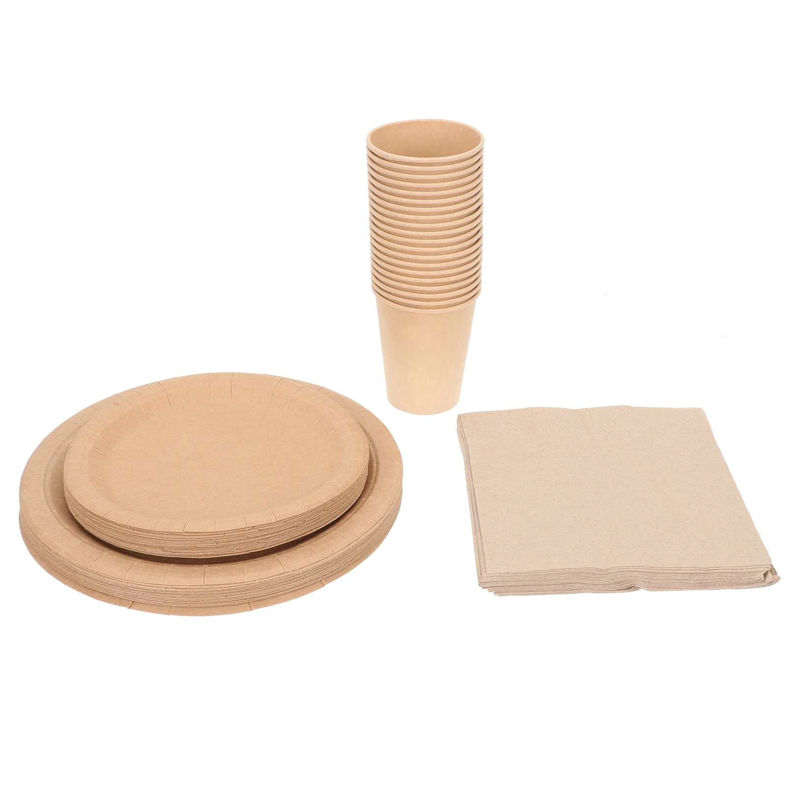 

1 Set Paper Dinner Plates Food Serving Plates Cup Towels Kit Disposable Tableware Kit