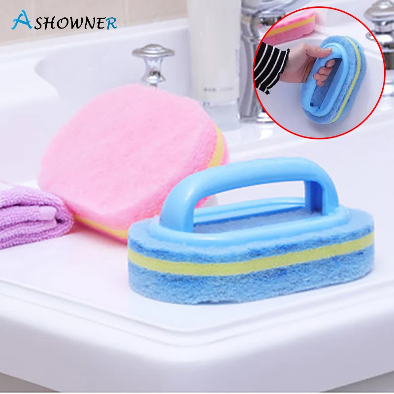 

Handle Sponge Brush Kitchen Cleaning Bathroom Toilet Kitchen Glass Wall Cleaning Bath BottomBathtub Ceramic Cleaning Tools