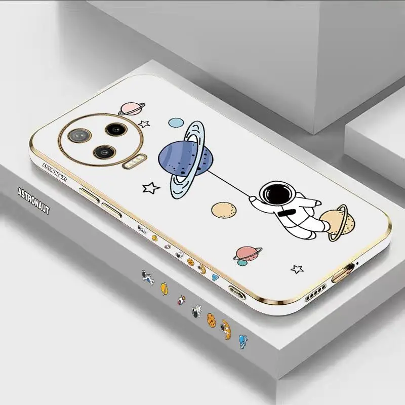 

Interstellar Space Flyers Luxury Plating Phone Case Infinix Note 12pro 12 11 11Pro 10 Pro 10 Hot 12 12 Play 11S 10 Play Cover
