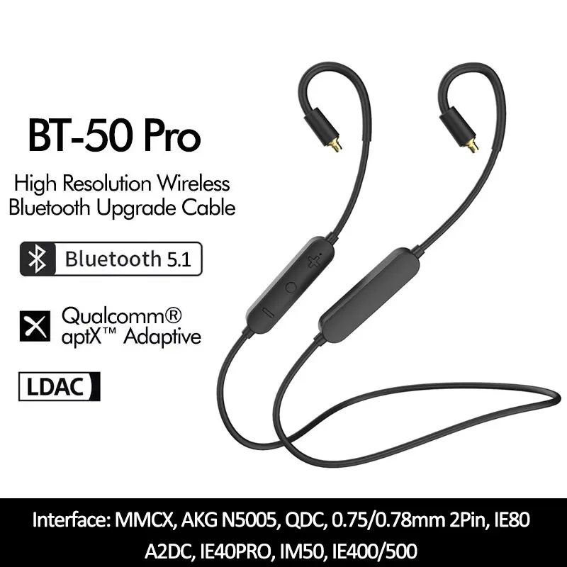 

LDAC QCC5125 Cable Bluetooth Headphones Upgrade Module APTX Adaptive HD LL for KZ ZS10 PRO AST ASX ZAS ZAX ASF TINHIFI T5 T3 P2