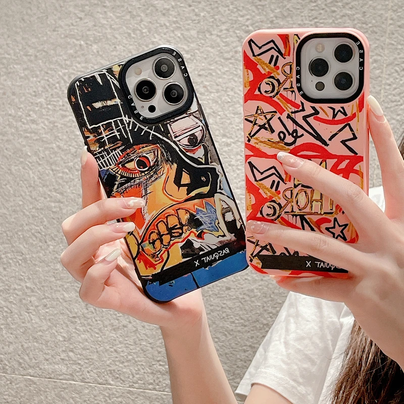 

INS Street Graffiti Oil Painting Shockproof Silicone Soft Phone Case For iPhone 11 12 13 Pro Max SE2 7 8 Plus XS Max X XR Cover