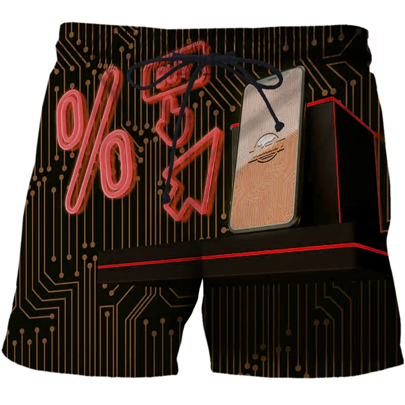 Summer New 3D Men Shorts AI technology pattern Swimming Trunks Mens Beach Pants Casual Hot Male Swimsuit Pants Men clothing