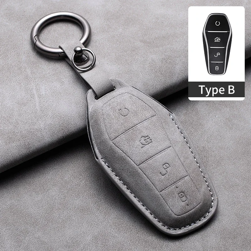 

Кожаный Чехол Для Ключей От Машины Для BYD Song Plus Atto 3 Han EV Tang DM Qin, Брелок С Дистанционным Управлением