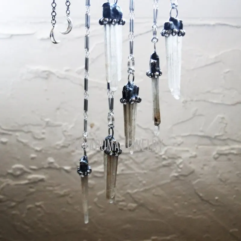 NM43417 ожерелье из дымчатого кварца Троицы лемуриан лимонный кристалл трио