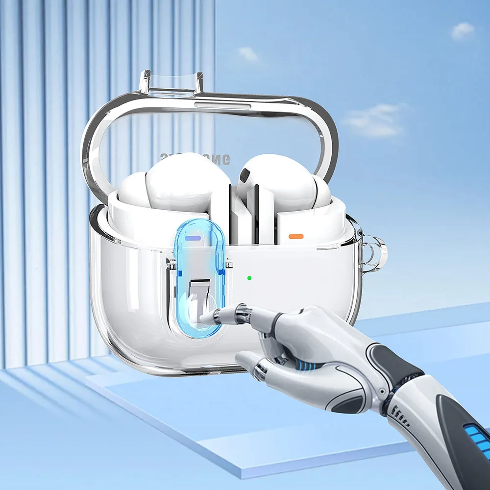 Прозрачный чехол с замком безопасности для Samsung Galaxy Buds 3 Funda