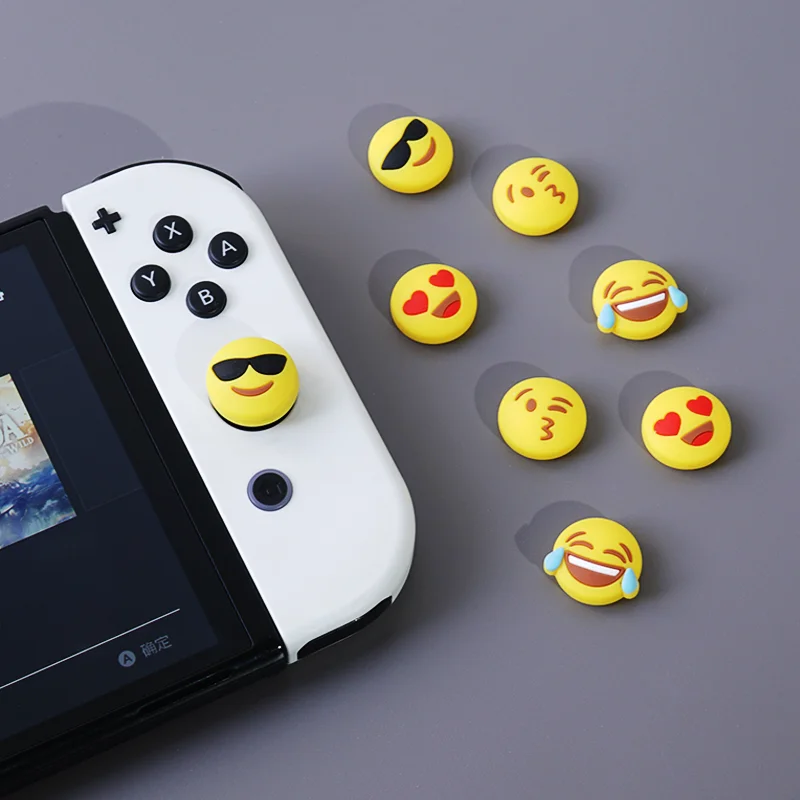 

Cute EMO Silicone Thumb Stick Grip Cap Joycon Joystick Protective Cover For Nintendo Switch Oled Joy-Con NS Lite Thumbstick Case